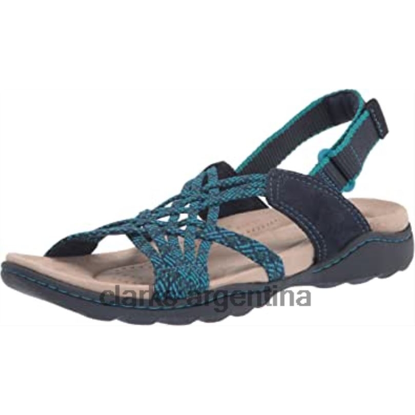 Clarks hombres 2FZPZ2074 Sandalias Clarks Amanda Easy Fisherman para hombre, color azul marino combinado azul marino