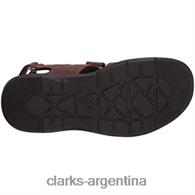 Clarks hombres 2FZPZ2082 Sandalias Clarks Hapsford Creek para hombre de cuero caído marrón.