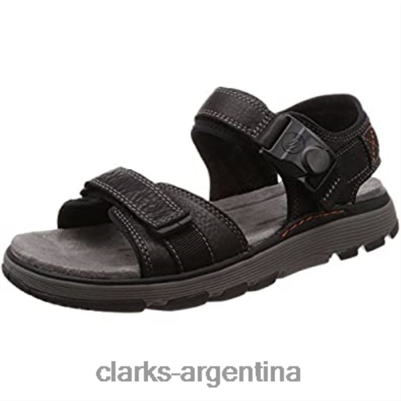 Clarks hombres 2FZPZ2458 Sandalias clarks un trek part con tira trasera para hombre negro cuero negro