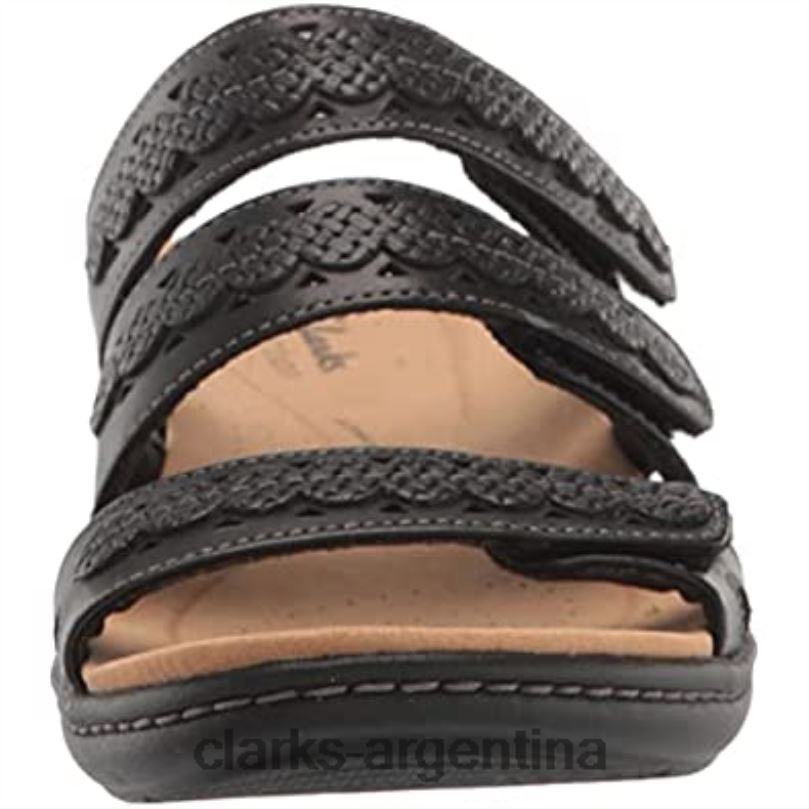 Clarks hombres 2FZPZ877 sandalia plana laurieann cove hombre clarks cuero negro cuero negro