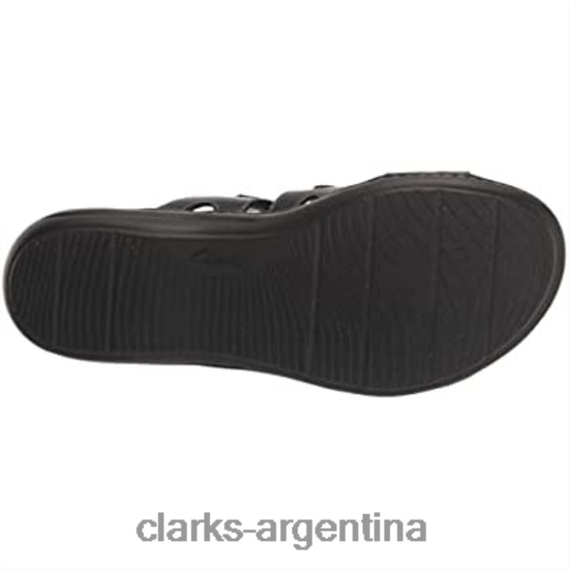 Clarks hombres 2FZPZ877 sandalia plana laurieann cove hombre clarks cuero negro cuero negro