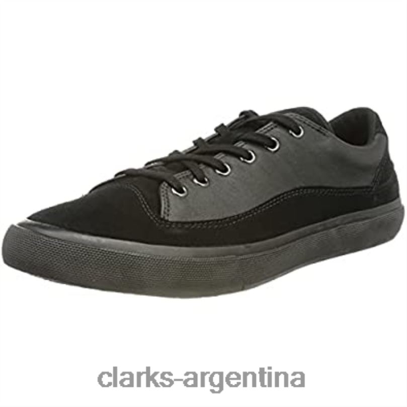 Clarks hombres 2FZPZ1114 Zapatilla clarks aceley lo de hombre de piel negra cuero negro