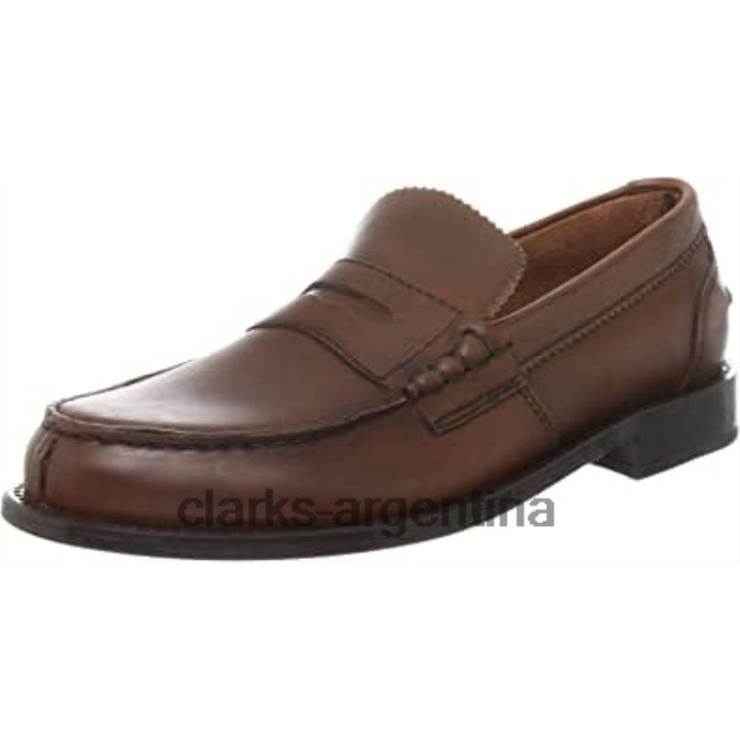 Clarks hombres 2FZPZ1187 Clarks Beary Loafer Slipper Hombre Marrón Braun (Mid Brown Lea)