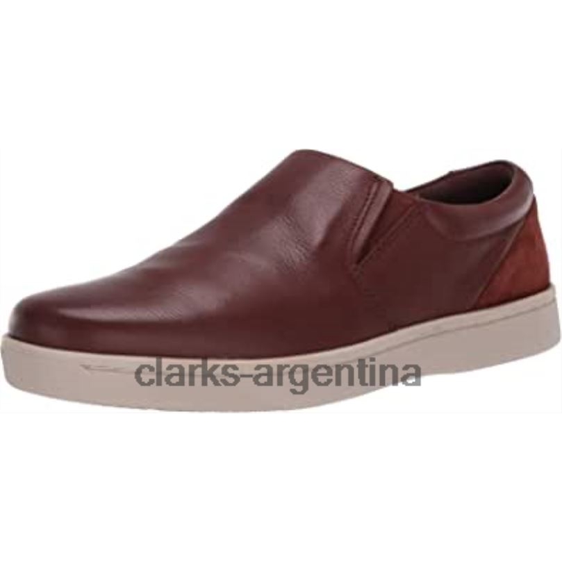 Clarks hombres 2FZPZ1210 Zapatilla Clarks Kitna Free para hombre de piel mahoga ny cuero caoba