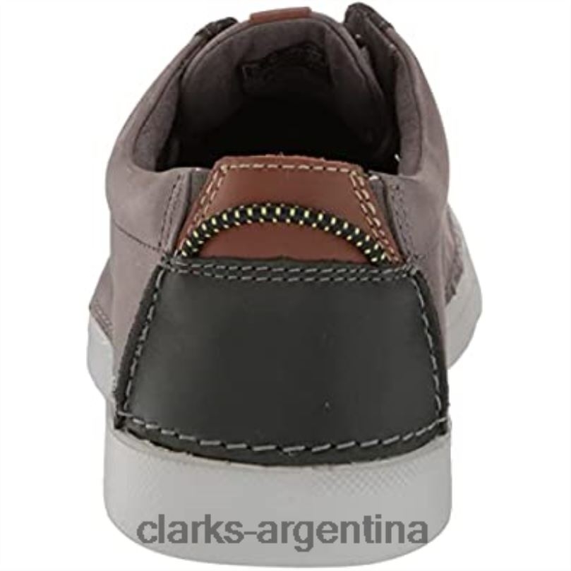Clarks hombres 2FZPZ1220 Zapatilla baja gereld de hombre de piel gris clarks cuero gris