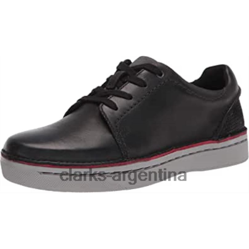 Clarks hombres 2FZPZ1222 zapatillas kitna stride para hombre de cuero negro clarks cuero negro