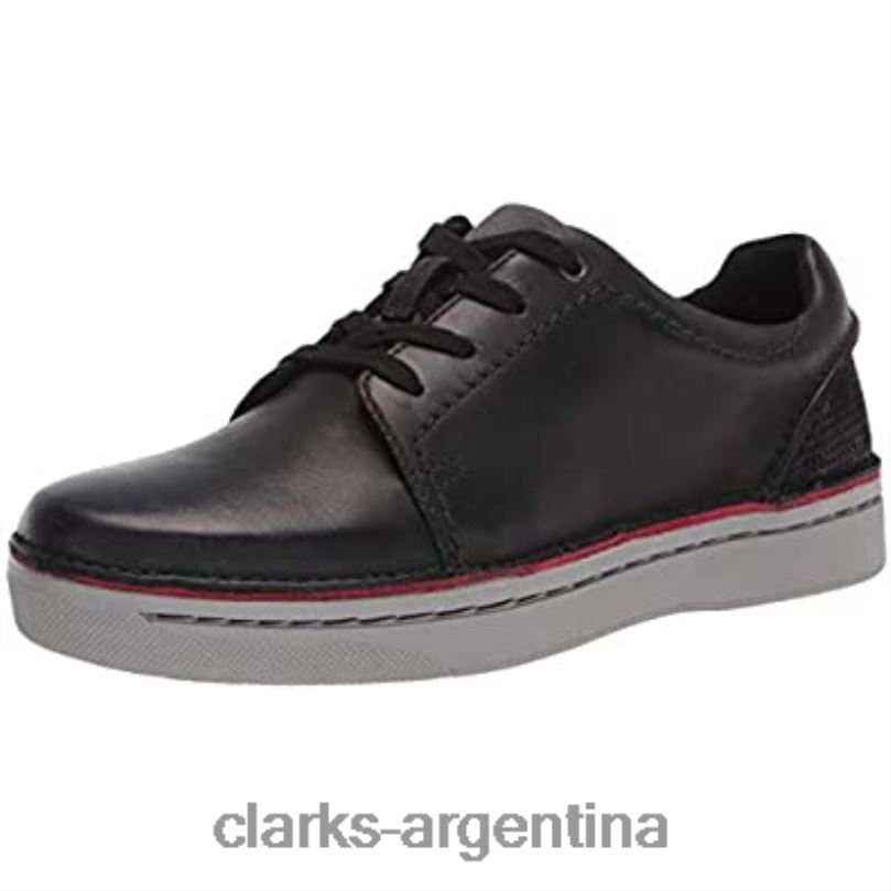 Clarks hombres 2FZPZ1222 zapatillas kitna stride para hombre de cuero negro clarks cuero negro