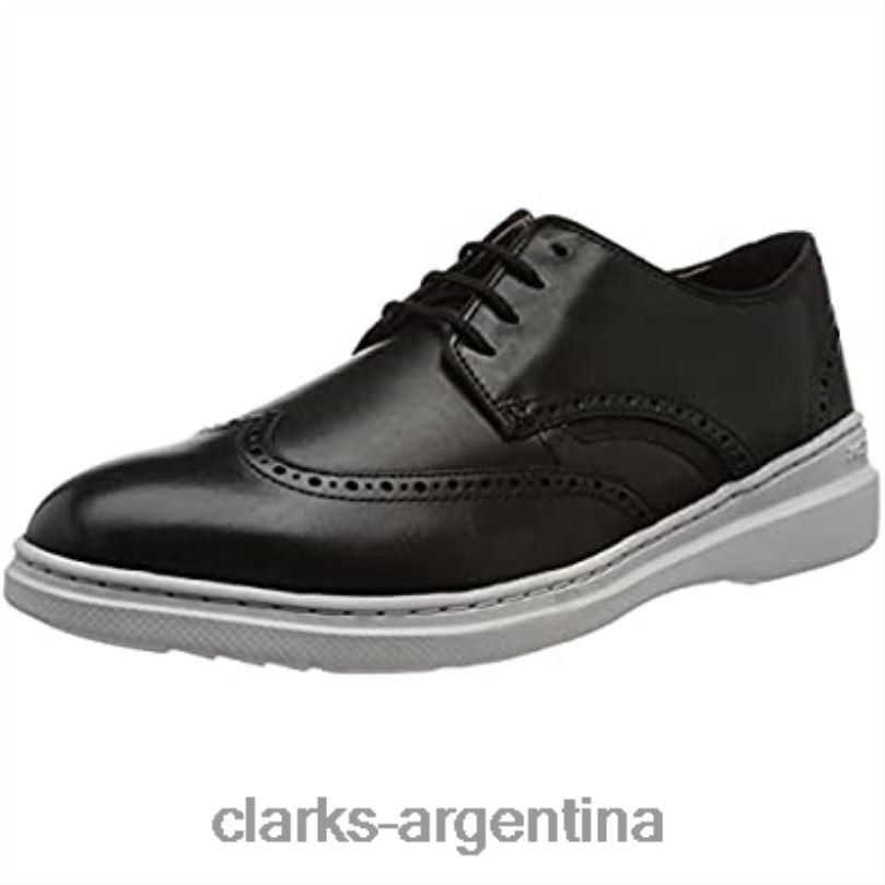 Clarks hombres 2FZPZ1242 Zapatilla Clarks Dennet Wing para hombre de piel negra.