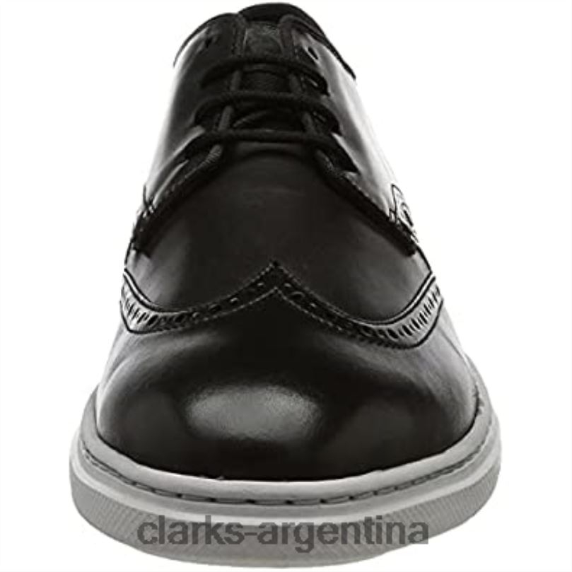 Clarks hombres 2FZPZ1242 Zapatilla Clarks Dennet Wing para hombre de piel negra.