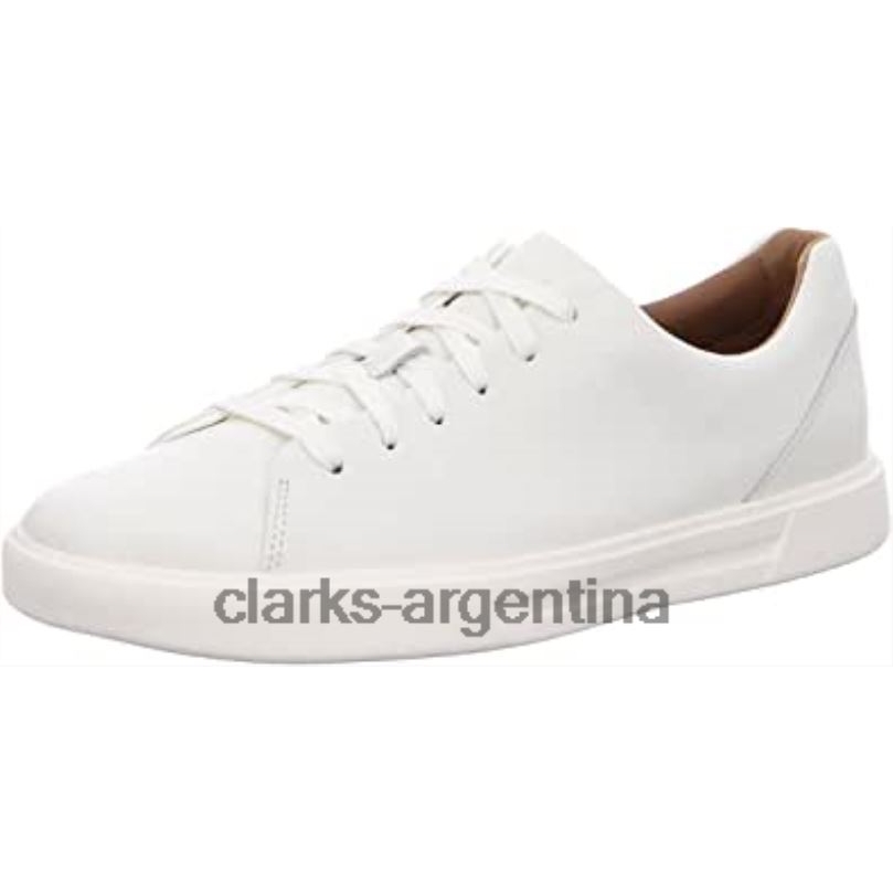 Clarks hombres 2FZPZ13 Zapatilla Un Costa Lace Hombre Clarks Piel Blanca cuero blanco