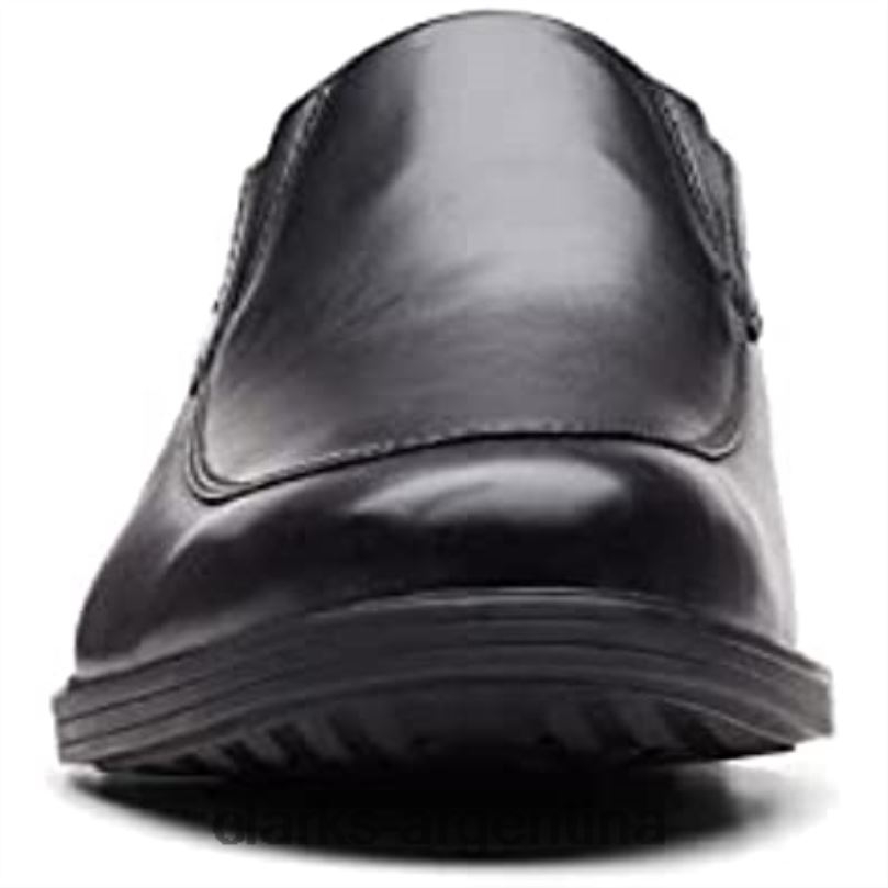 Clarks hombres 2FZPZ1636 pantuflas bajas gosworth step de cuero negro para hombre clarks cuero negro