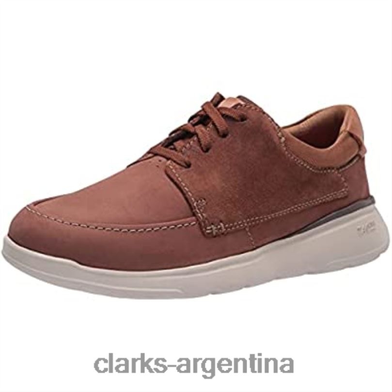 Clarks hombres 2FZPZ1666 Zapatilla Clarks Gaskill Low para hombre color tostado oscuro combinación de bronceado oscuro