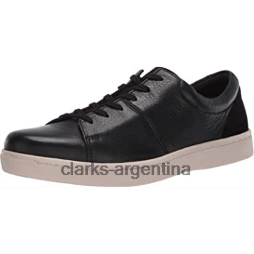 Clarks hombres 2FZPZ2062 Zapatilla kitna vibe de hombre de piel negra con suela blanca clarks cuero negro con suela blanca