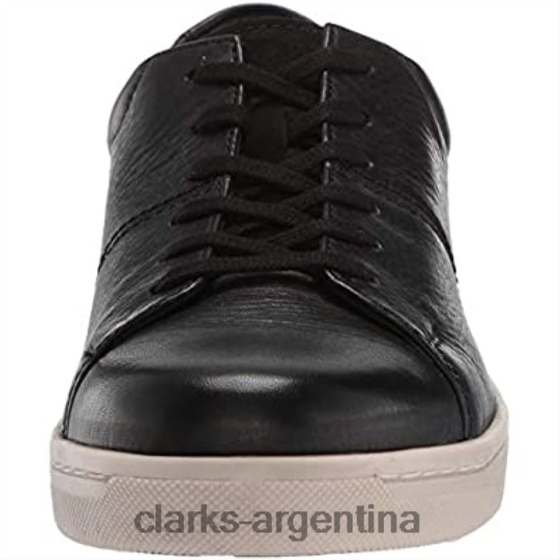 Clarks hombres 2FZPZ2062 Zapatilla kitna vibe de hombre de piel negra con suela blanca clarks cuero negro con suela blanca