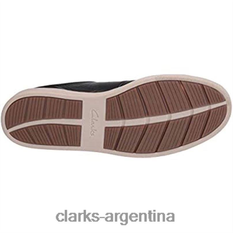 Clarks hombres 2FZPZ2062 Zapatilla kitna vibe de hombre de piel negra con suela blanca clarks cuero negro con suela blanca
