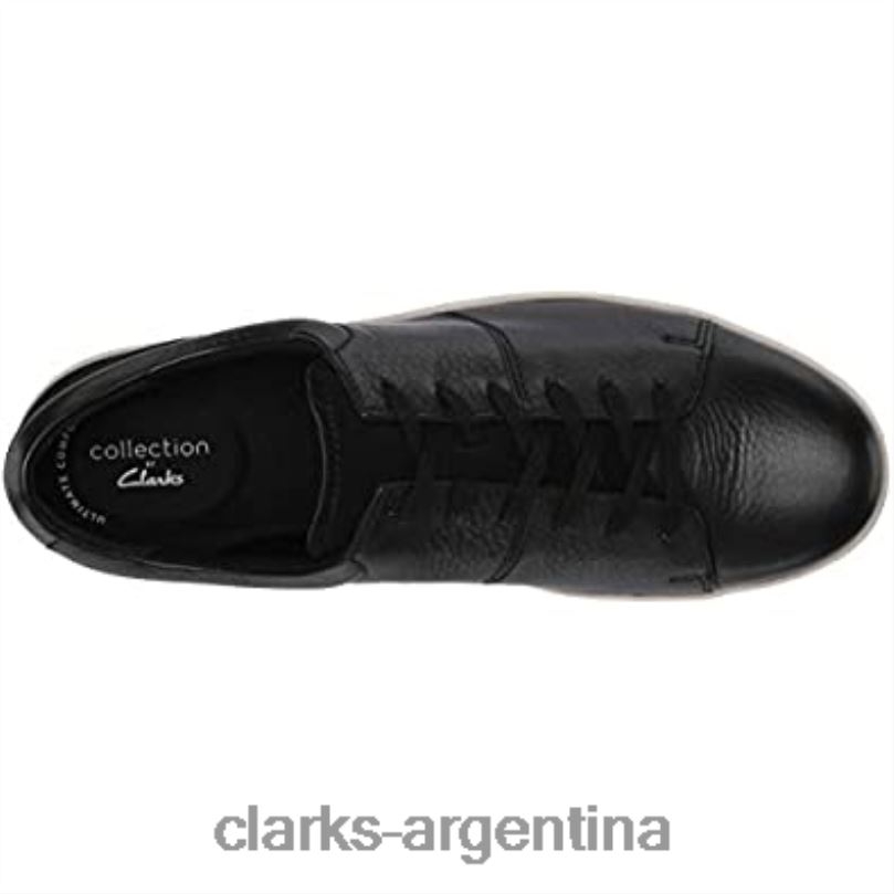 Clarks hombres 2FZPZ2062 Zapatilla kitna vibe de hombre de piel negra con suela blanca clarks cuero negro con suela blanca