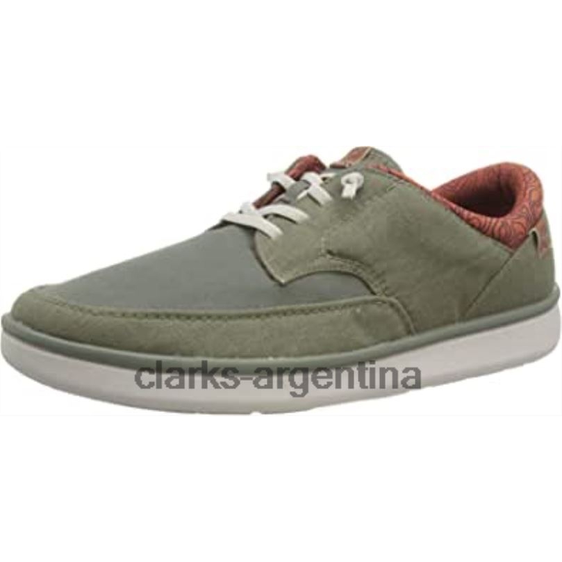 Clarks hombres 2FZPZ2542 zapatilla baja cantal hombre oliva combi clarks combinación de oliva