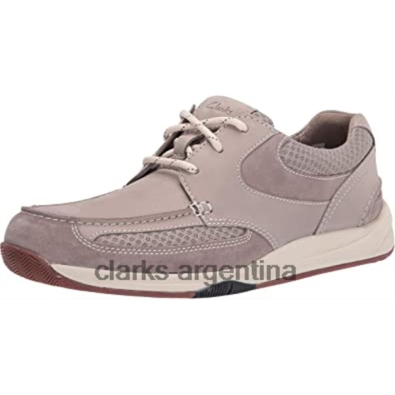 Clarks hombres 2FZPZ2937 Zapatilla Clarks Stone Nubuck para hombre Langton Lane