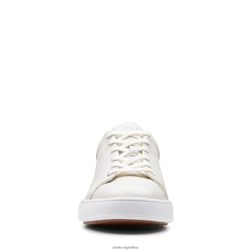 Clarks hombres 2FZPZ3491 clarks court lite de cuero blanco cuero blanco