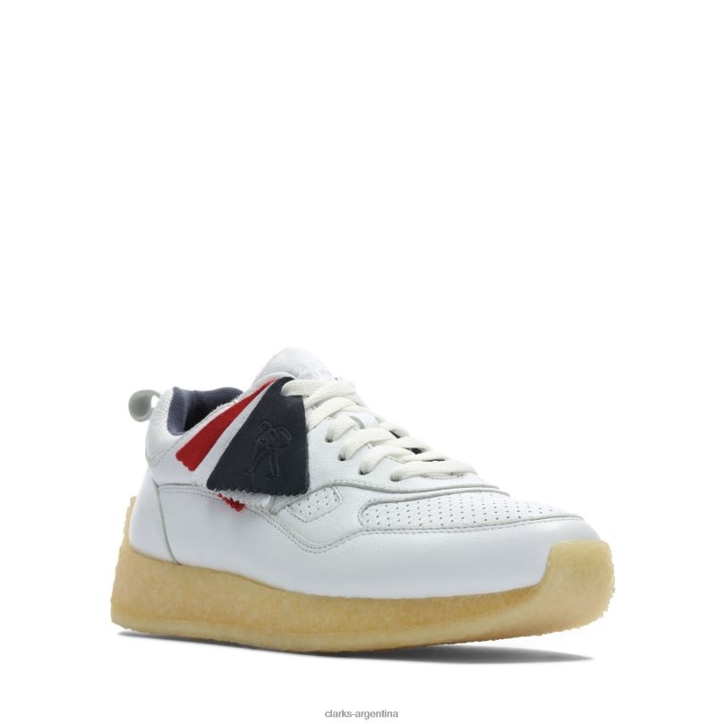 Clarks hombres 2FZPZ3620 clarks lockhill de cuero blanco cuero blanco