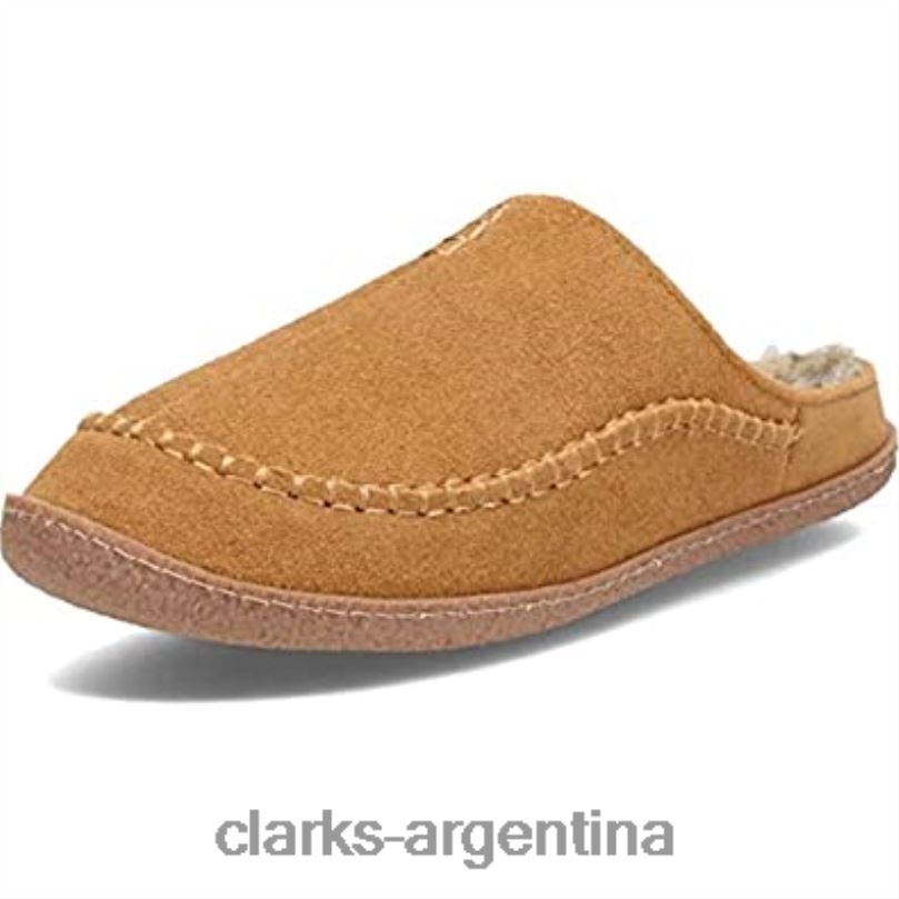 Clarks hombres 2FZPZ533 Pantuflas de casa para interior y exterior con forro de sherpa para hombre clarks canela canela