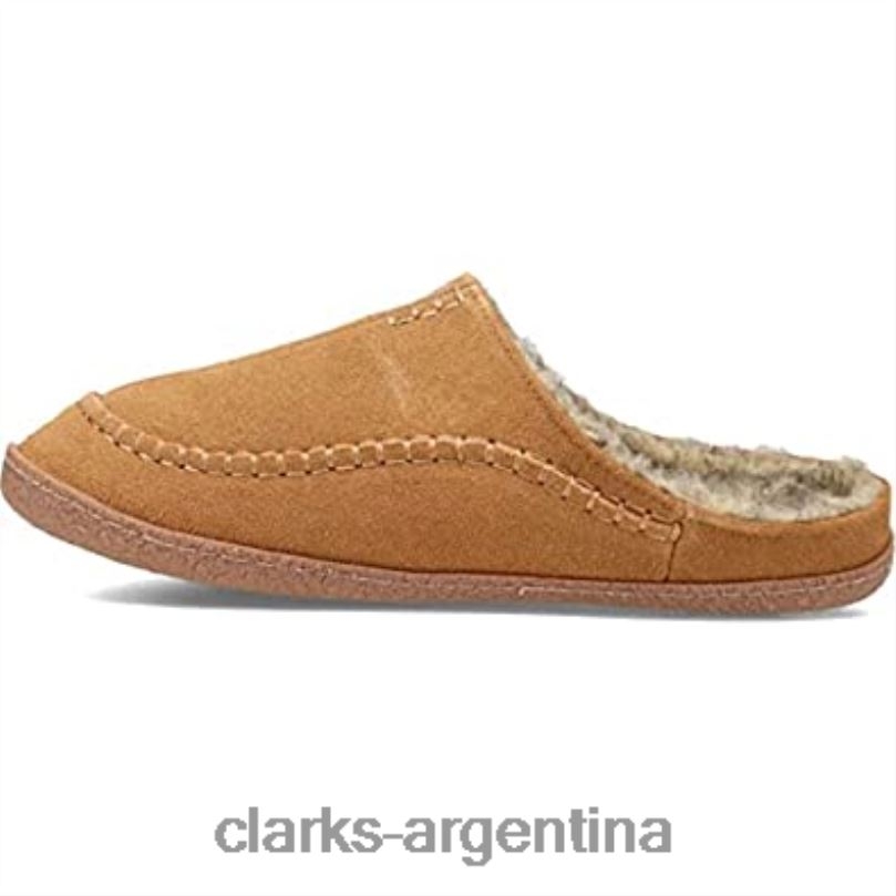 Clarks hombres 2FZPZ533 Pantuflas de casa para interior y exterior con forro de sherpa para hombre clarks canela canela