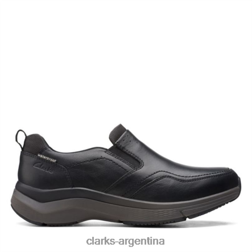 Clarks hombres 2FZPZ6730 clarks wave 20 edge cuero negro cuero negro cuero negro
