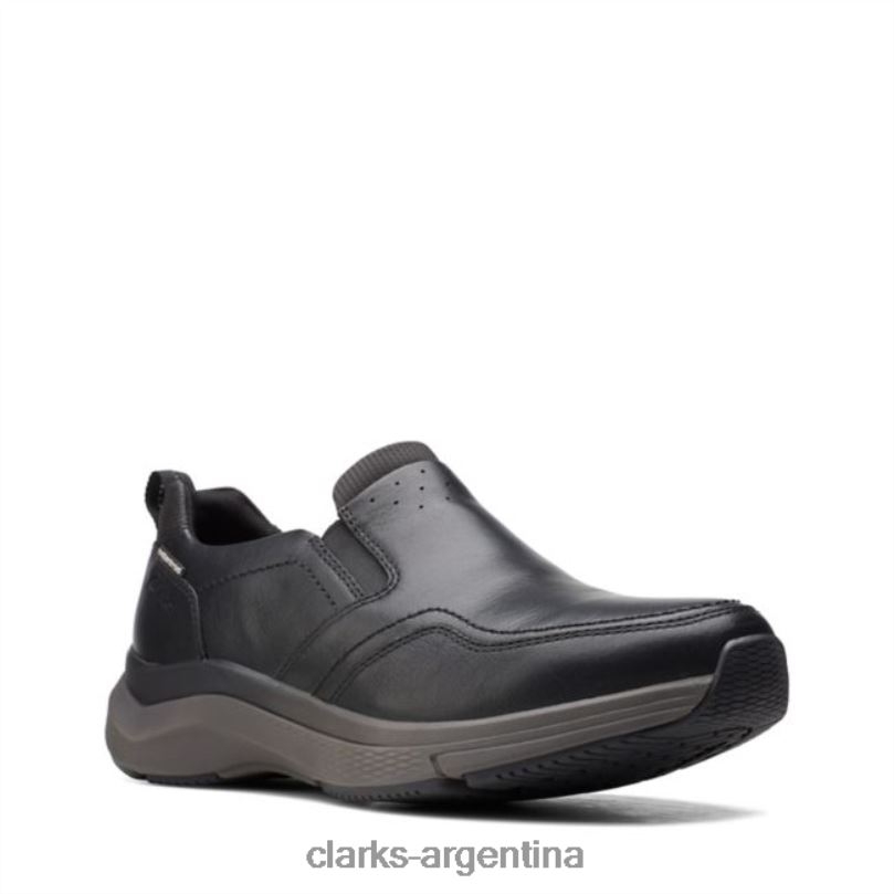 Clarks hombres 2FZPZ6730 clarks wave 20 edge cuero negro cuero negro cuero negro