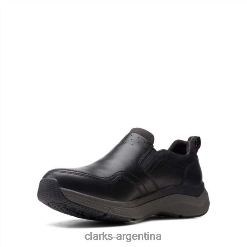 Clarks hombres 2FZPZ6730 clarks wave 20 edge cuero negro cuero negro cuero negro