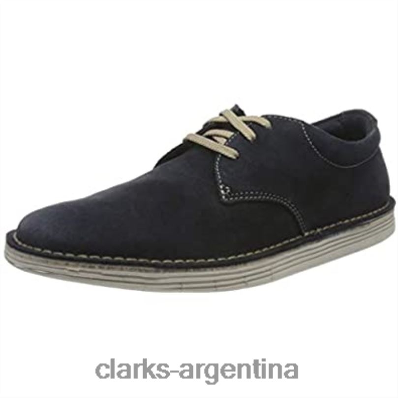 Clarks hombres 2FZPZ697 Zapatilla Clarks Forge Vibe de ante azul marino para hombre gamuza azul marino