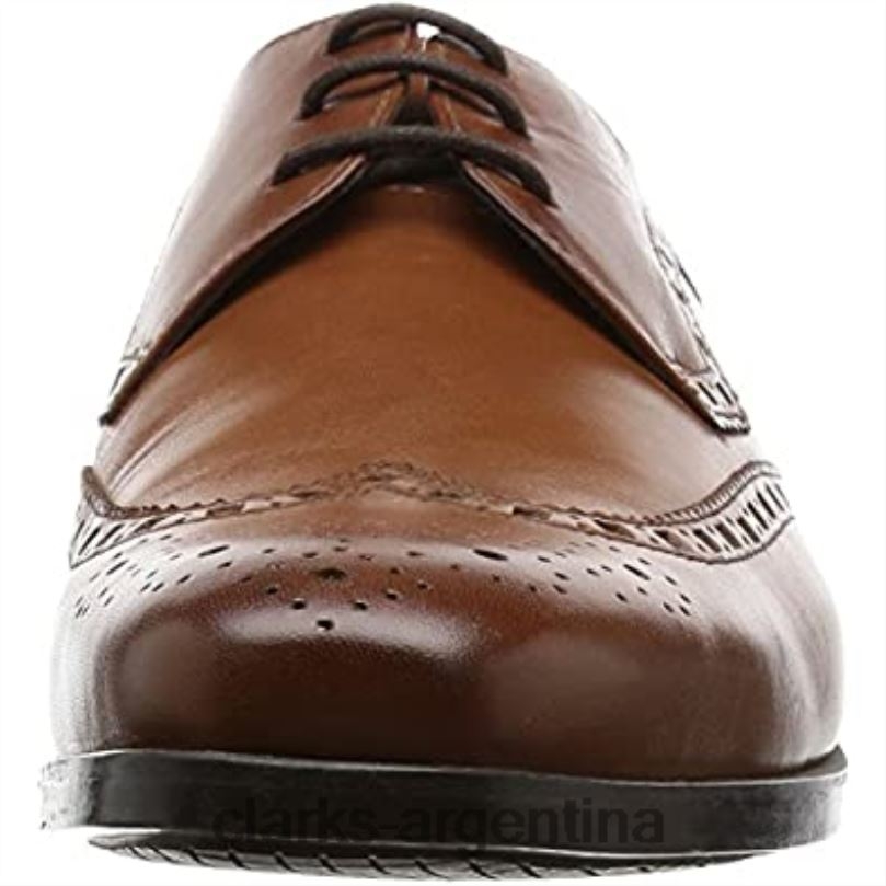 Clarks hombres 2FZPZ1697 Zapatos brogue Clarks Amieson Limit de cuero marrón tostado para hombre cuero marrón tostado