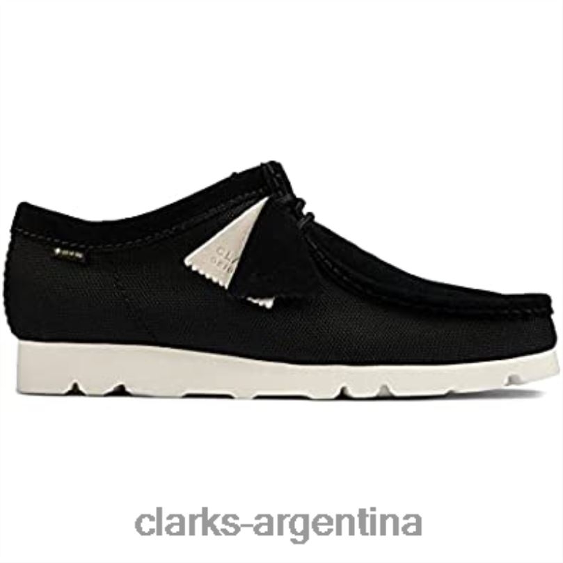 Clarks hombres 2FZPZ631 zapatos de vestir originales wallabee gtx para hombre clarks lona negra lienzo negro
