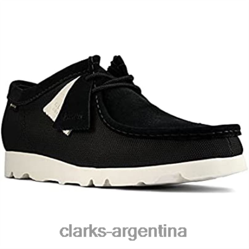 Clarks hombres 2FZPZ631 zapatos de vestir originales wallabee gtx para hombre clarks lona negra lienzo negro