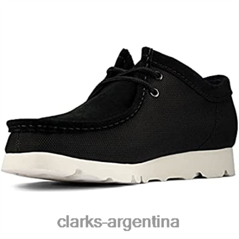 Clarks hombres 2FZPZ631 zapatos de vestir originales wallabee gtx para hombre clarks lona negra lienzo negro