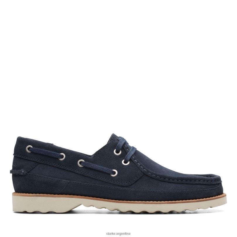 Clarks hombres 2FZPZ3687 durleigh vela clarks ante azul marino gamuza azul marino