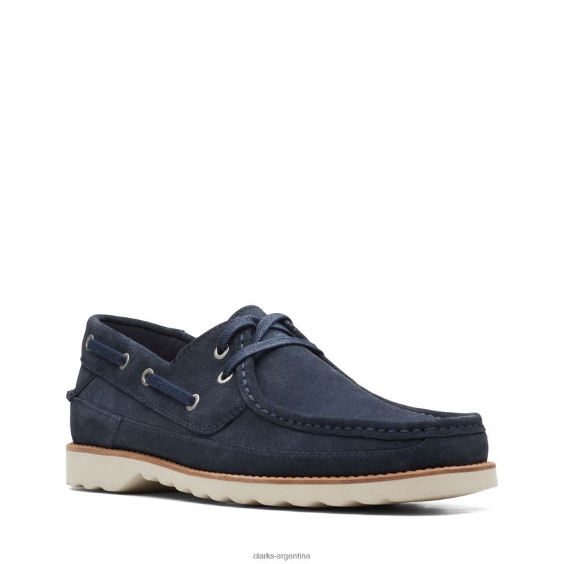 Clarks hombres 2FZPZ3687 durleigh vela clarks ante azul marino gamuza azul marino
