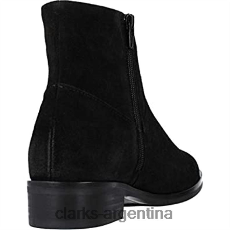 Clarks mujer 2FZPZ105 Bota de moda Clarks Pure Rosa de ante negro para mujer ante negro