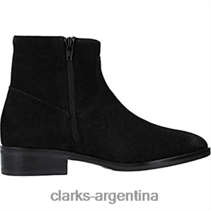 Clarks mujer 2FZPZ105 Bota de moda Clarks Pure Rosa de ante negro para mujer ante negro