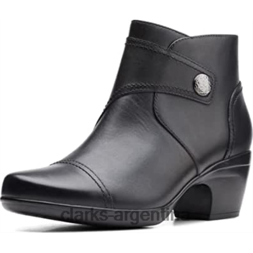 Clarks mujer 2FZPZ1854 bota de moda emily calle para mujer clarks de cuero negro cuero negro