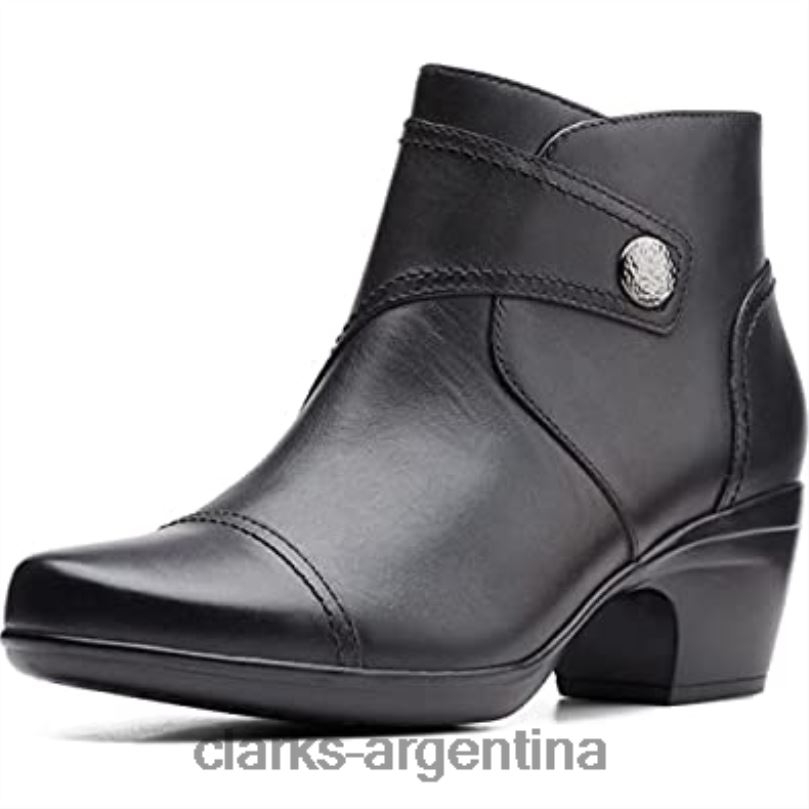 Clarks mujer 2FZPZ1854 bota de moda emily calle para mujer clarks de cuero negro cuero negro