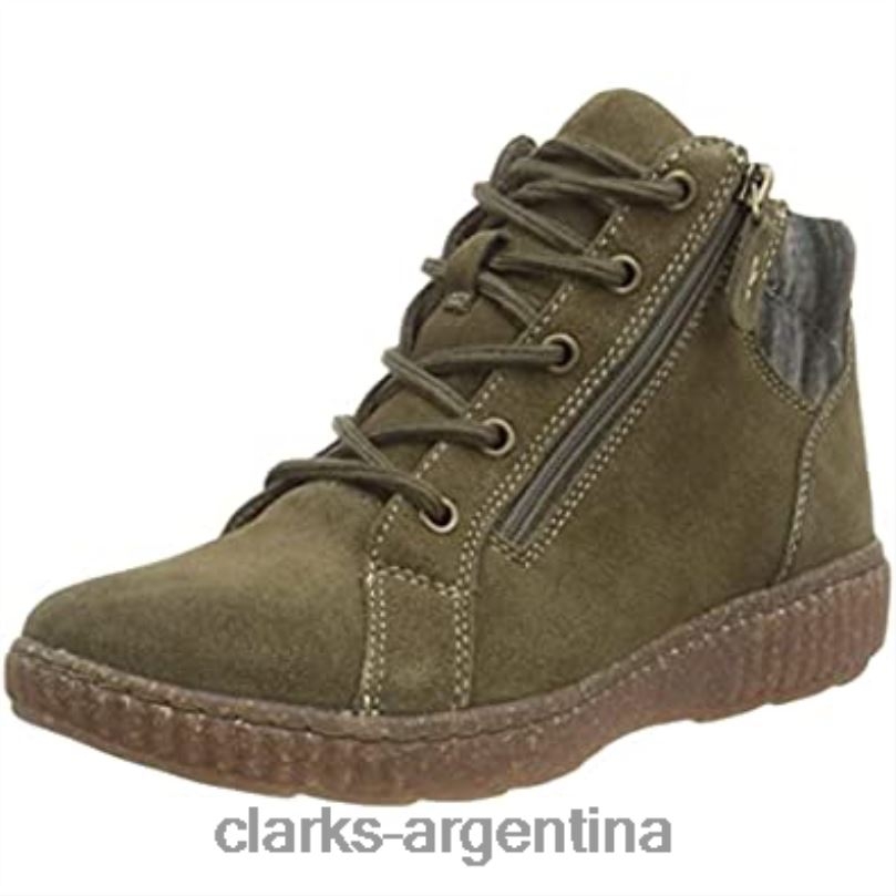 Clarks mujer 2FZPZ2092 botas de moda caroline park de gamuza verde oliva para mujer clarks ante oliva