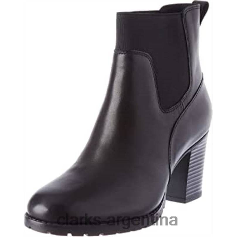 Clarks mujer 2FZPZ2154 Botas Clarks Verona Easy para mujer de piel negra. cuero negro