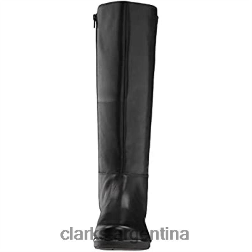 Clarks mujer 2FZPZ726 botas de moda mujer Hope Play negro cuero textil clarks textil de cuero negro