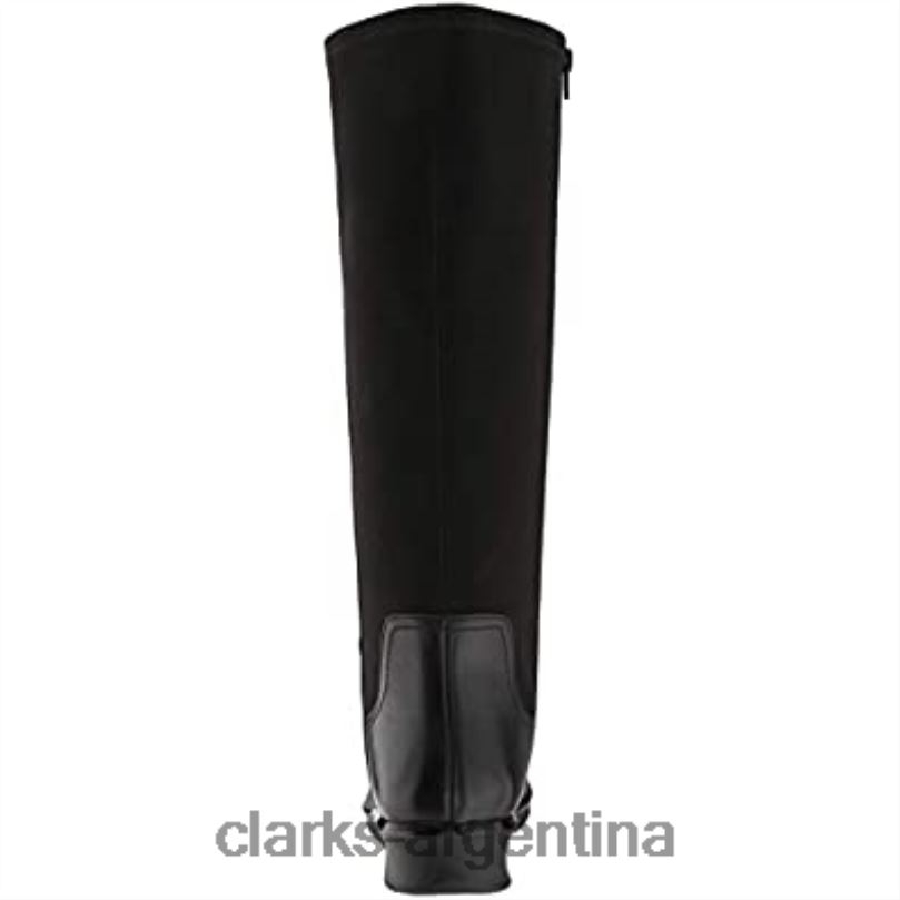 Clarks mujer 2FZPZ726 botas de moda mujer Hope Play negro cuero textil clarks textil de cuero negro