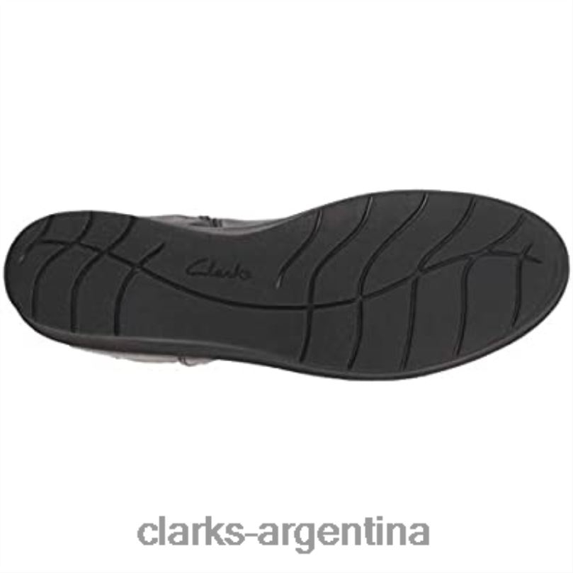 Clarks mujer 2FZPZ726 botas de moda mujer Hope Play negro cuero textil clarks textil de cuero negro