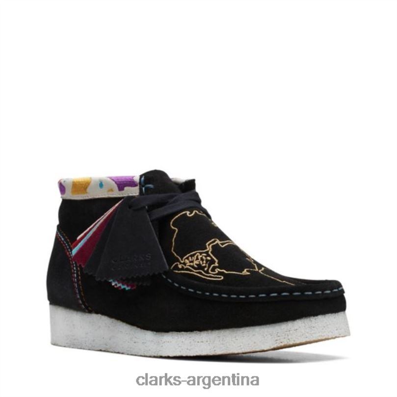 Clarks mujer 2FZPZ6071 bota wallabee clarks bordado negro bordado negro