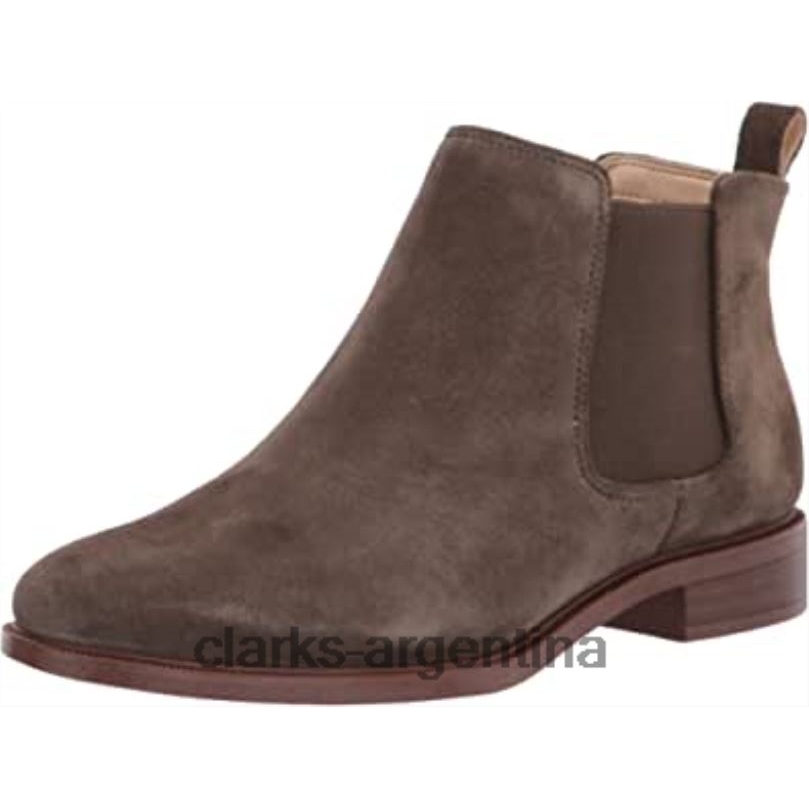 Clarks mujer 2FZPZ1320 Bota Chelsea Clarks Taylor Shine de ante color oliva oscuro para mujer ante oliva oscuro
