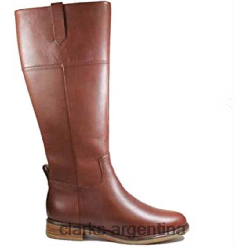 Clarks mujer 2FZPZ242 clarks clarkdale hi botas largas de cuero color canela oscuro para mujer cuero color canela oscuro cuero bronceado oscuro
