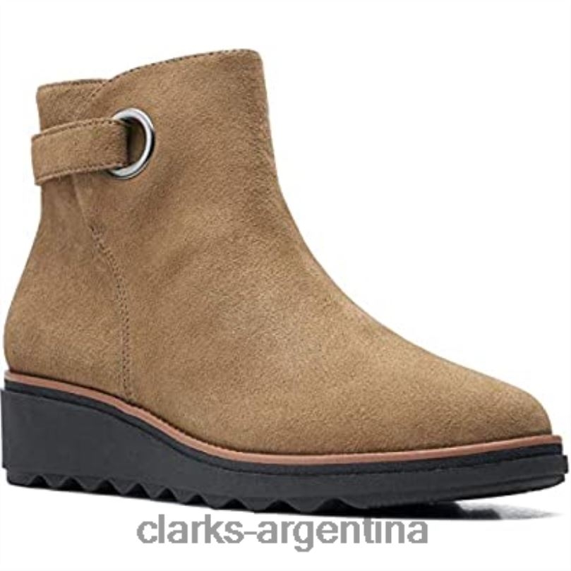 Clarks mujer 2FZPZ1597 botín sharon spring mujer clarks ante taupe
