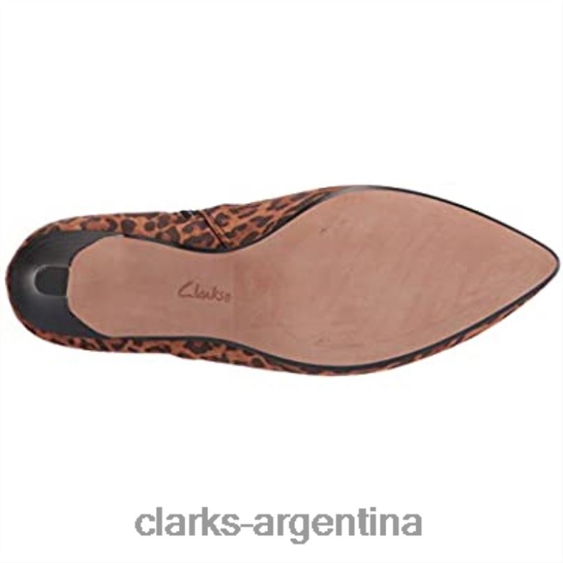 Clarks mujer 2FZPZ2620 Botines illeana petal de ante de leopardo color tostado oscuro para mujer clarks